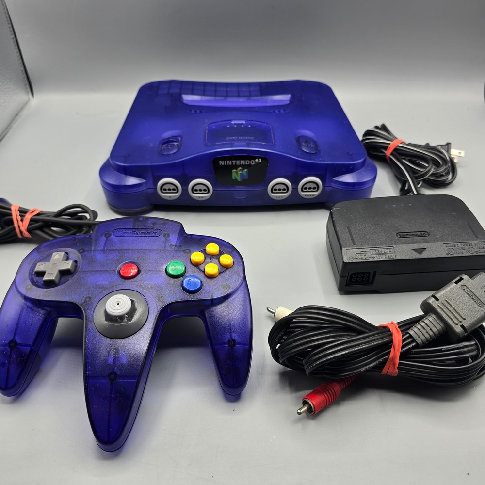 Nintendo 64 Funtastic Grape Purple Console Bundle with Controller and Cables